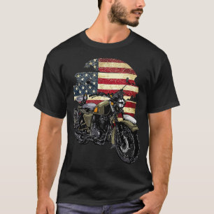 Patriottische motorfiets Amerikaans Vlag Bike T-shirt