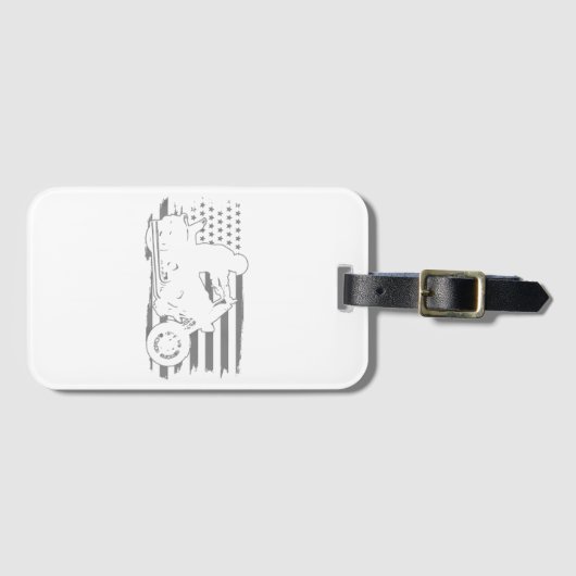 Patriottische motorfiets  Amerikaanse vlag Biker Bagagelabel (Voorkant (horizontaal))