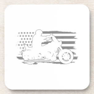 Patriottische motorfiets Amerikaanse vlag Biker Bier Onderzetter