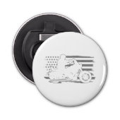 Patriottische motorfiets  Amerikaanse vlag Biker Button Flesopener (Voorkant)
