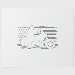 Patriottische motorfiets  Amerikaanse vlag Biker Cadeaupapier
