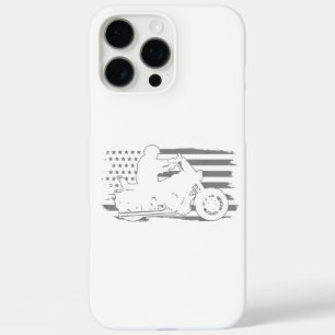Patriottische motorfiets  Amerikaanse vlag Biker iPhone 16 Pro Max Hoesje