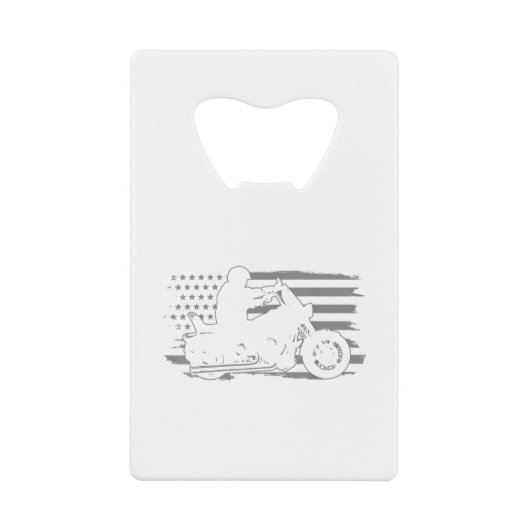 Patriottische motorfiets  Amerikaanse vlag Biker Creditkaart Flessenopener (Voorkant)