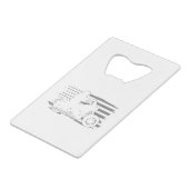 Patriottische motorfiets  Amerikaanse vlag Biker Creditkaart Flessenopener (Voorkant Gekanteld)