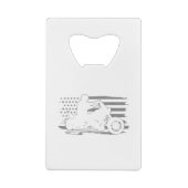 Patriottische motorfiets  Amerikaanse vlag Biker Creditkaart Flessenopener (Achterkant)