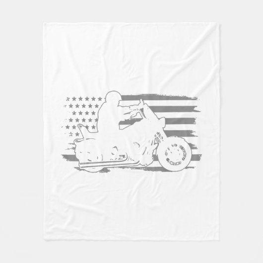 Patriottische motorfiets Amerikaanse vlag Biker Fleece Deken (Voorkant)