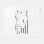Patriottische motorfiets Amerikaanse vlag Biker Fleece Deken (Voorkant (Horizontaal))