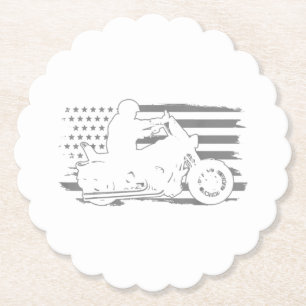 Patriottische motorfiets Amerikaanse vlag Biker Kartonnen Onderzetters