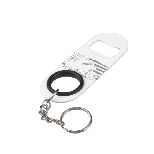 Patriottische motorfiets  Amerikaanse vlag Biker Mini Flessenopener (Achterkant Gekanteld)