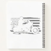 Patriottische motorfiets  Amerikaanse vlag Biker Notitieboek (Achterkant)