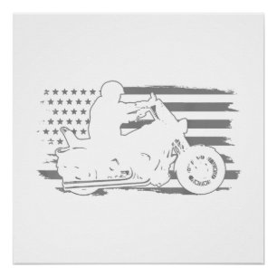 Patriottische motorfiets Amerikaanse vlag Biker Perfect Poster