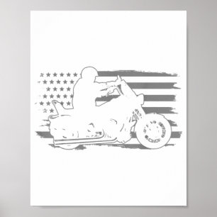 Patriottische motorfiets  Amerikaanse vlag Biker Poster