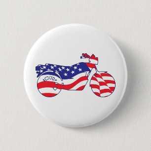 Patriottische motorfiets ronde button 5,7 cm