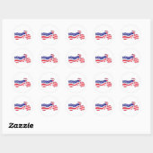 Patriottische motorfiets ronde sticker (Vel)