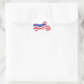 Patriottische motorfiets ronde sticker (Tas)