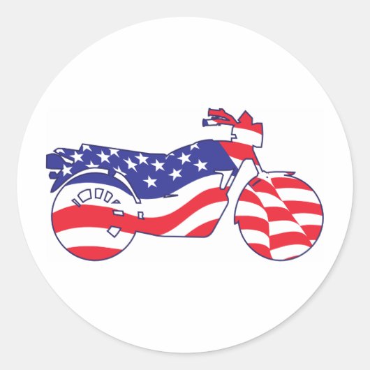 Patriottische motorfiets ronde sticker (Voorkant)