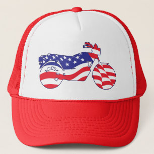 Patriottische motorfiets trucker pet