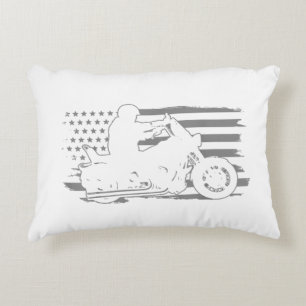 Patriottische Motorfiets Vintage Amerikaanse Vlag Accent Kussen