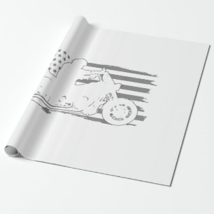 Patriottische Motorfiets Vintage Amerikaanse Vlag  Cadeaupapier