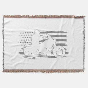 Patriottische Motorfiets Vintage Amerikaanse Vlag  Deken