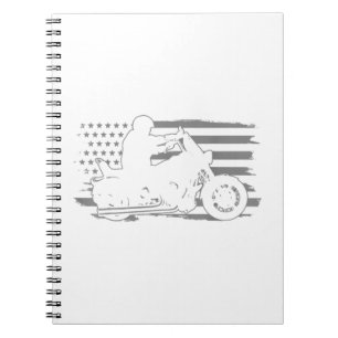Patriottische Motorfiets Vintage Amerikaanse Vlag Notitieboek