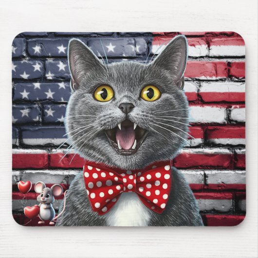 Patriottische muis en kat Muismat (Voorkant)