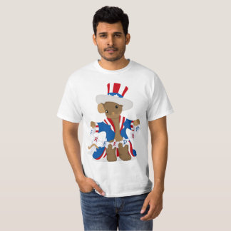Patriottische muis houdt van de feestelijke vrijhe t-shirt