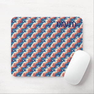 Patriottische Muismat Rood Wit en Blauwe Sterren