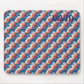 Patriottische Muismat Rood Wit en Blauwe Sterren (Voorkant)