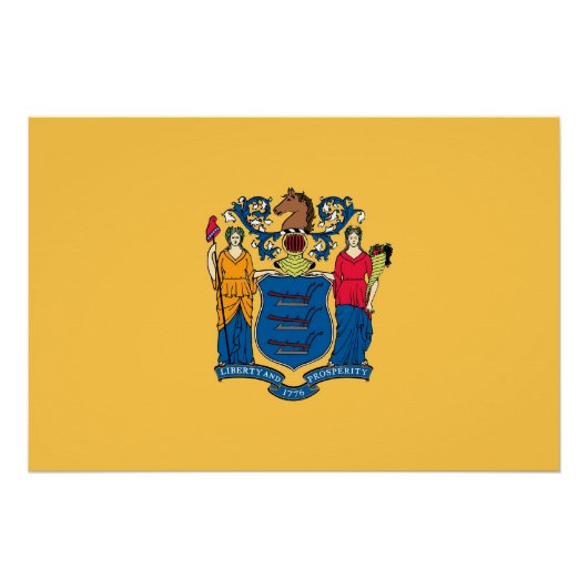 Patriottische muur poster met vlag van New Jersey (Voorkant)