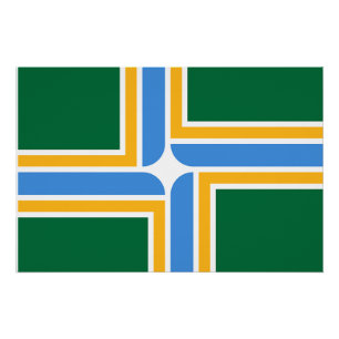 Patriottische muur poster met vlag van Portland