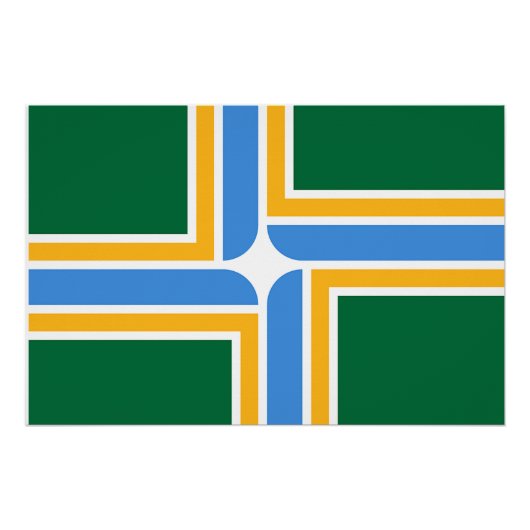 Patriottische muur poster met vlag van Portland (Voorkant)