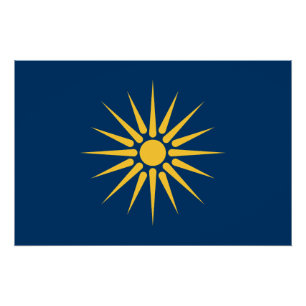 Patriottische muurposter met de vlag van Macedonië Perfect Poster
