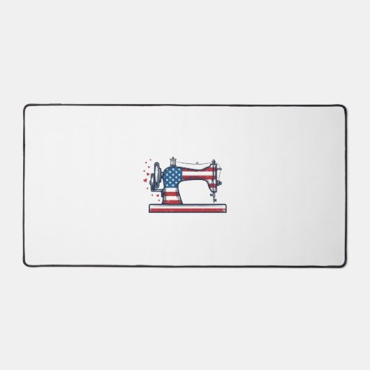 Patriottische Naaimachine Vintage Gravure Vector_ Bureaumat (Voorkant)