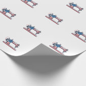 Patriottische Naaimachine Vintage Gravure Vector_ Cadeaupapier (Hoek)