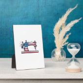Patriottische Naaimachine Vintage Gravure Vector_ Fotoplaat (Zijkant)