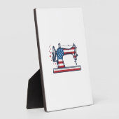 Patriottische Naaimachine Vintage Gravure Vector_ Fotoplaat (Zijkant)