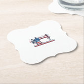 Patriottische Naaimachine Vintage Gravure Vector_ Kartonnen Onderzetters (Gekanteld)