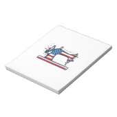 Patriottische Naaimachine Vintage Gravure Vector_ Notitieblok (Linkerzijde)