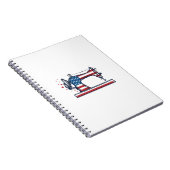 Patriottische Naaimachine Vintage Gravure Vector_ Notitieboek (Rechterzijde)