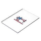 Patriottische Naaimachine Vintage Gravure Vector_ Notitieboek (Linkerzijde)