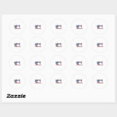 Patriottische Naaimachine Vintage Gravure Vector_ Ronde Sticker (Vel)