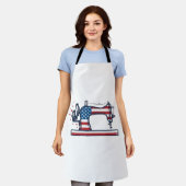Patriottische Naaimachine Vintage Gravure Vector_ Schort (Gedragen)