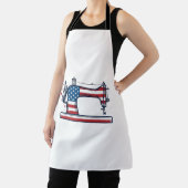 Patriottische Naaimachine Vintage Gravure Vector_ Schort (Insitu)