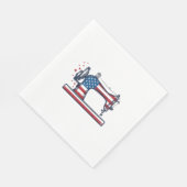 Patriottische Naaimachine Vintage Gravure Vector_ Servet (Hoek)