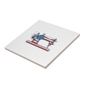 Patriottische Naaimachine Vintage Gravure Vector_ Tegeltje (Zijkant)