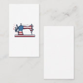 Patriottische Naaimachine Vintage Gravure Vector_ Visitekaartje (Voorkant / Achterkant)