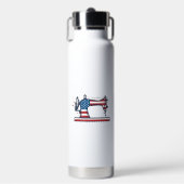 Patriottische Naaimachine Vintage Gravure Vector_ Waterfles (Voorkant)