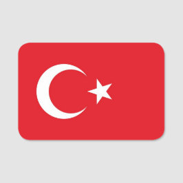 Patriottische naam met vlag van Turkije Naamplaatje