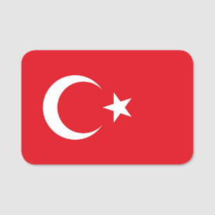 Patriottische naam met vlag van Turkije Naamplaatje
